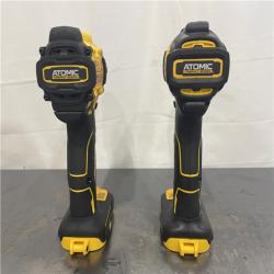 AS-IS-  DEWALT ATOMIC 20-Volt MAX Lithium-Ion Cordless Combo Kit (2-Tool) with (2) 2.0Ah Batteries  Charger and Bag