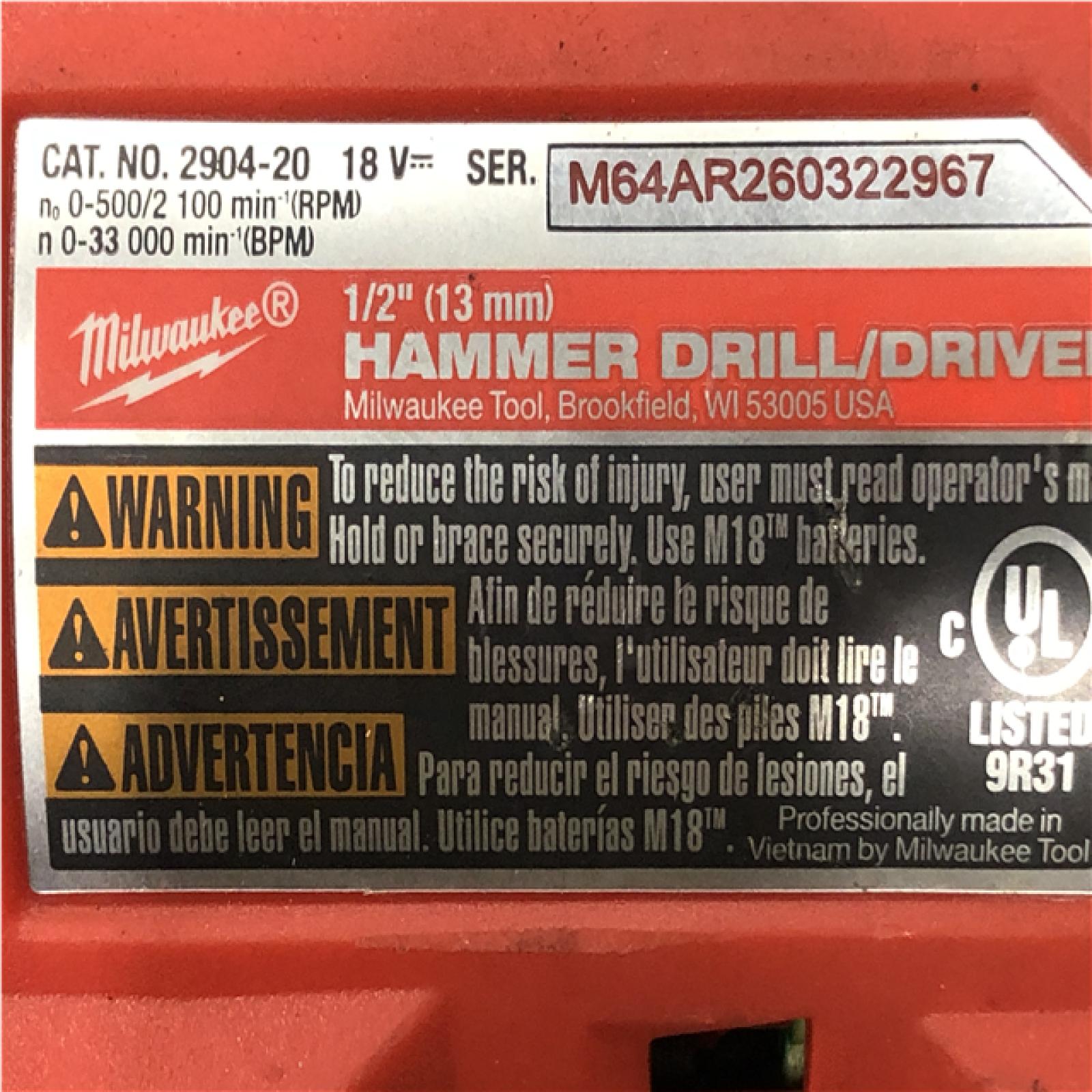AS-IS VMilwaukee FUEL 18V Lithium-Ion Brushless Cordless Hammer Drill and Impact Driver Combo Kit