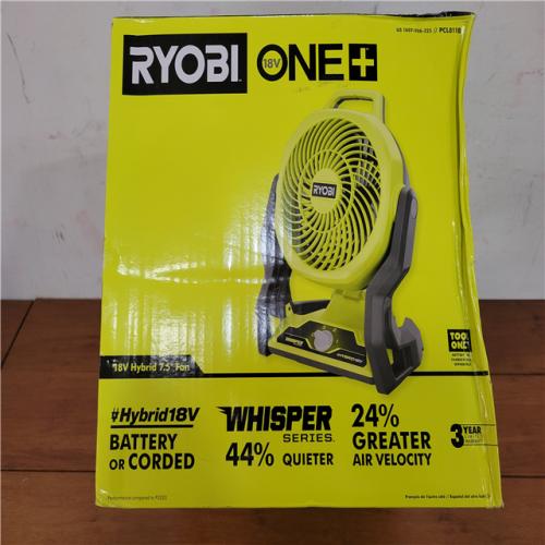 California NEW Ryobi One+ 18V Hybrid 7.5 Fan (Tool Only)
