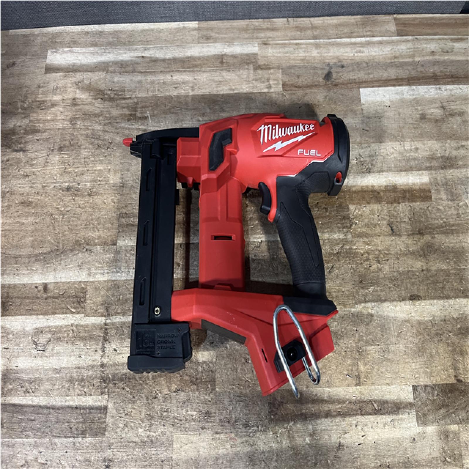 Houston Location AS-IS Milwaukee FUEL 18-Volt Lithium-Ion Brushless Cordless 18-Gauge 1/4 in. Narrow Crown Stapler (Tool-Only)