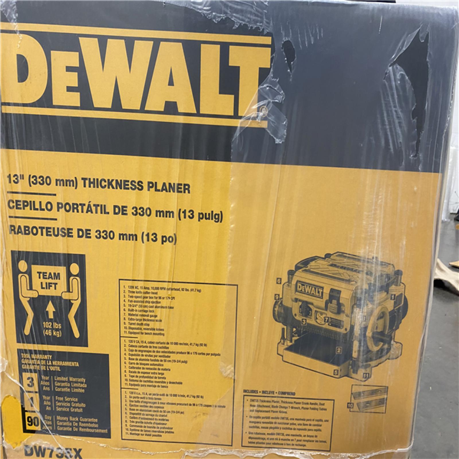 NEW- DEWALT 15 Amp Corded 13 in. Heavy-Duty 2-Speed Bench Planer