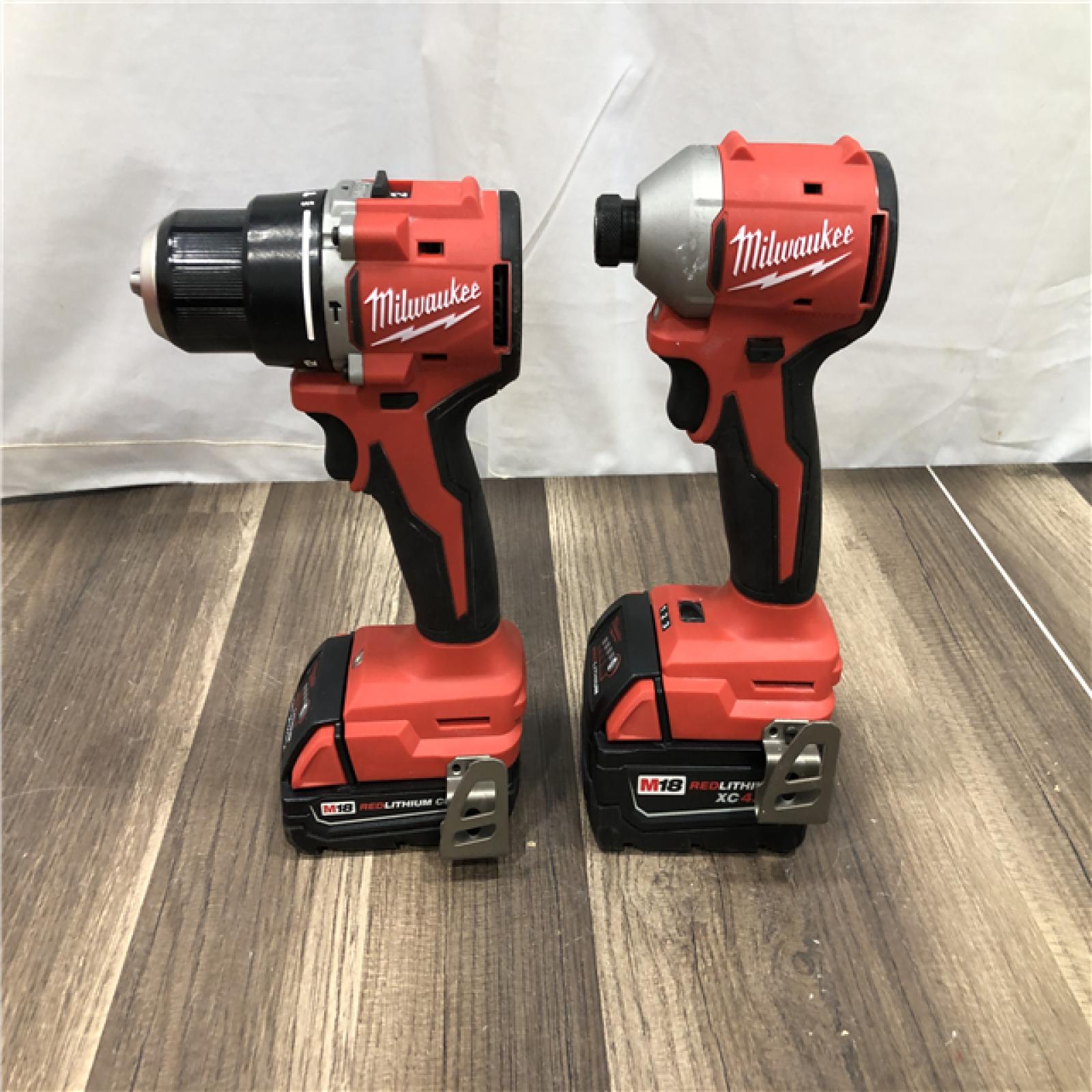 AS-IS Milwaukee 18-Volt Lithium-Ion Brushless Cordless Compact Hammer Drill/Impact Combo Kit