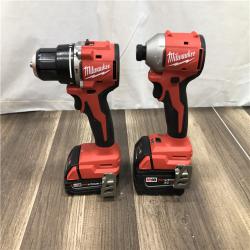 AS-IS Milwaukee 18-Volt Lithium-Ion Brushless Cordless Compact Hammer Drill/Impact Combo Kit