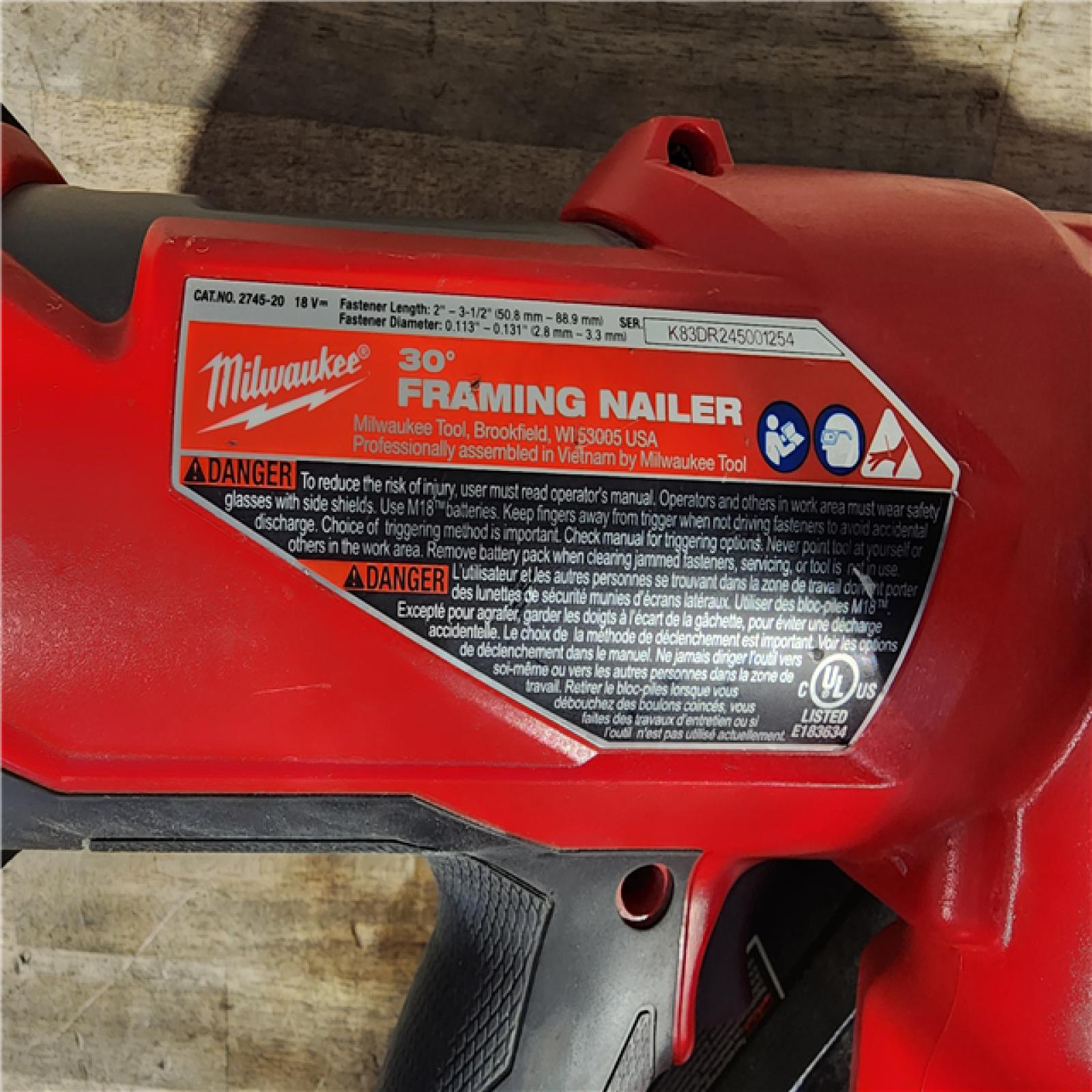 HOUSTON LOCATION - AS-IS M18 FUEL 3-1/2 in. 18-Volt 30-Degree Lithium-Ion Brushless Cordless Framing Nailer (Tool-Only)