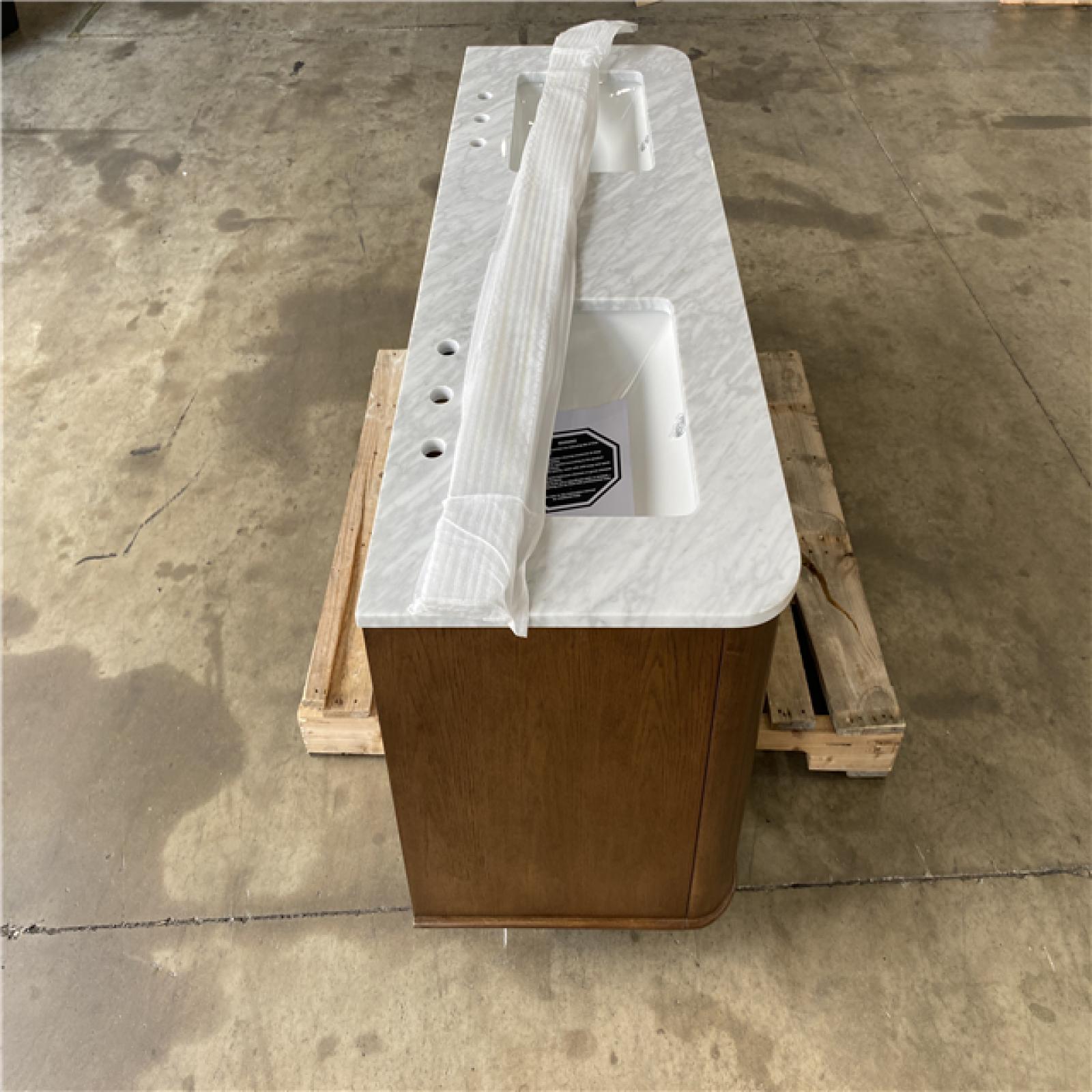 Houston Location - AS-IS Home Decorator Collection Collette 60in. Free Standing Mounted Vanity