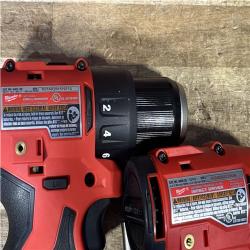 Houston Location AS-Is Milwaukee Drill Driver and Impact Driver and 2 Batteries with Charger