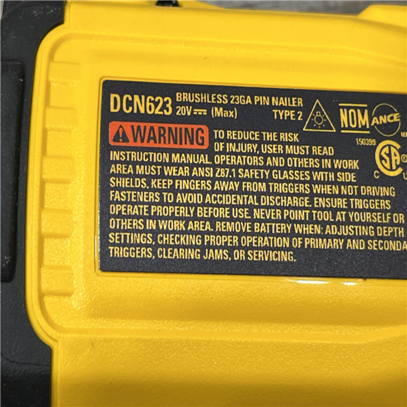 AS-IS DEWALT ATOMIC 20V MAX Lithium Ion Cordless 23 Gauge Pin Nailer Kit