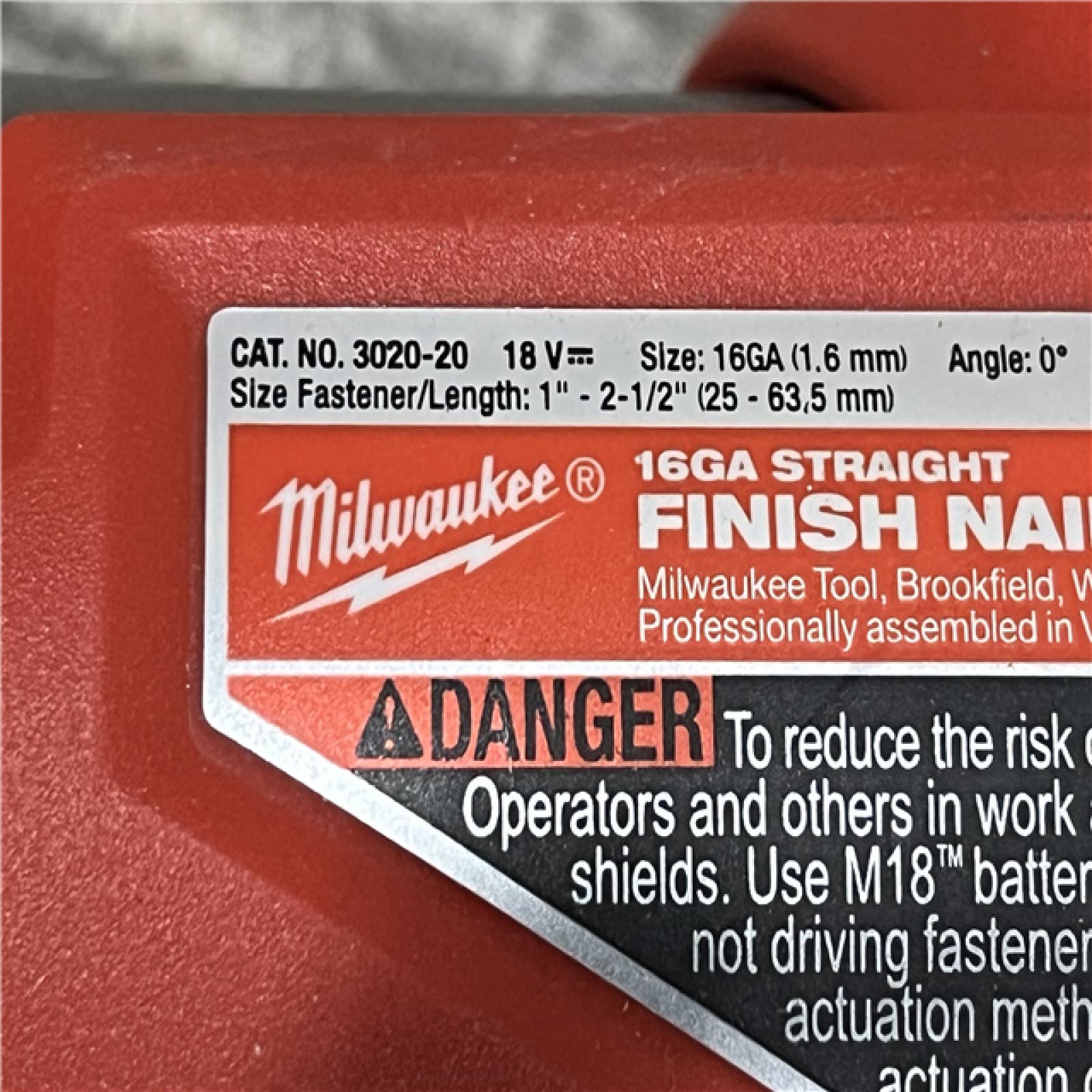 AS-IS Milwaukee FUEL 18-Volt Lithium-Ion Brushless Cordless Gen ll 16-Gauge Straight Finish Nailer (Tool Only)
