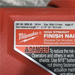 AS-IS Milwaukee FUEL 18-Volt Lithium-Ion Brushless Cordless Gen ll 16-Gauge Straight Finish Nailer (Tool Only)
