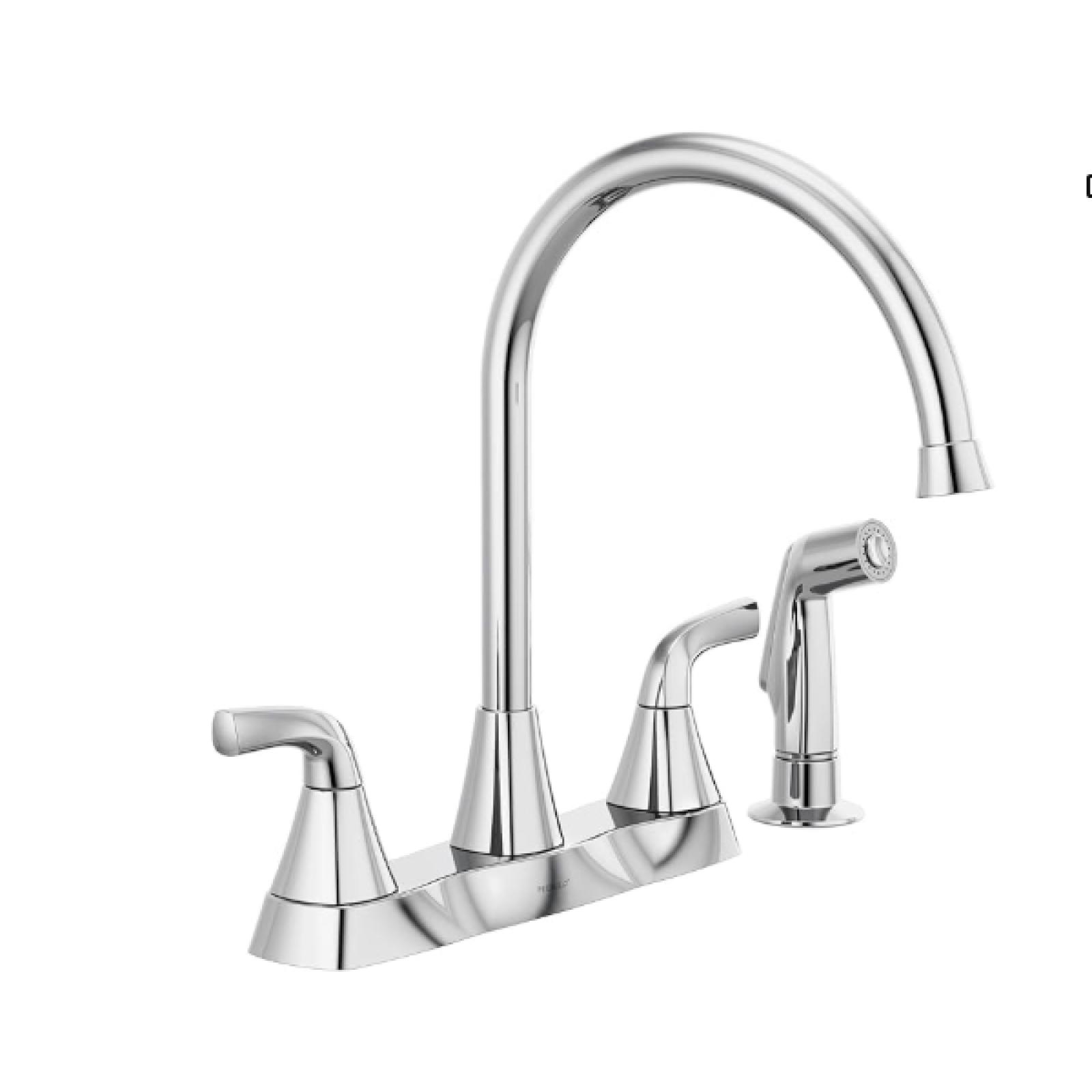 DALLAS LOCATION- NEW! Peerless Parkwood Two Handle Kitchen Faucet With Spray  Chrome (Units 39)