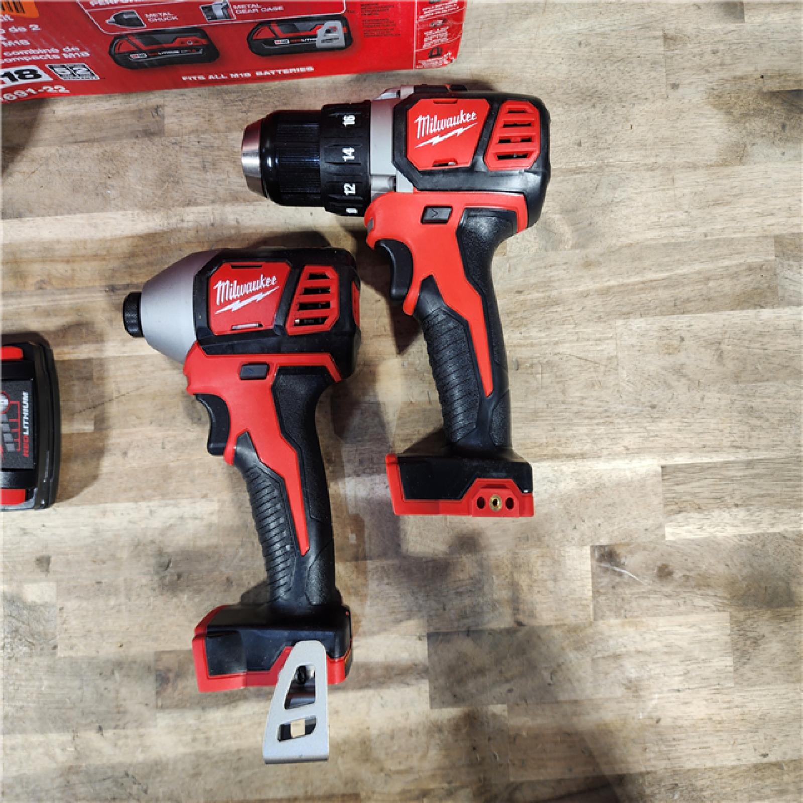 HOUSTON LOCATION - AS-IS Milwaukee M18 Brushed Cordless (2-Tool) Drill/Driver and Impact Driver Kit