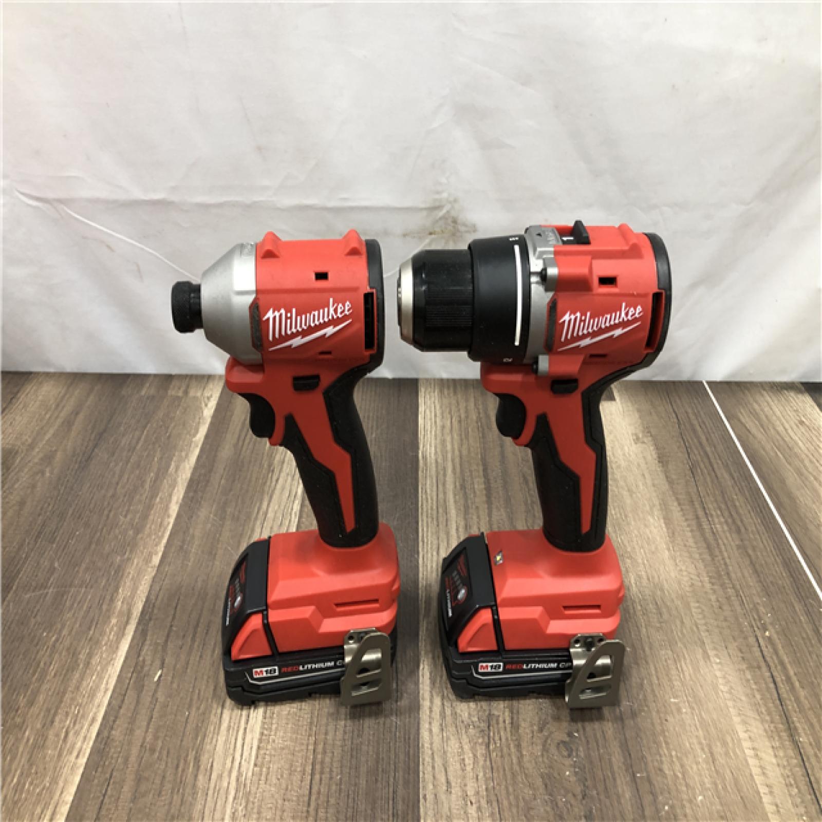 AS-IS Milwaukee 18V Lithium-Ion Brushless Cordless Compact Drill/Impact Combo Kit