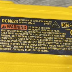 AS-IS DEWALT ATOMIC 20V MAX Lithium Ion Cordless 23 Gauge Pin Nailer Kit