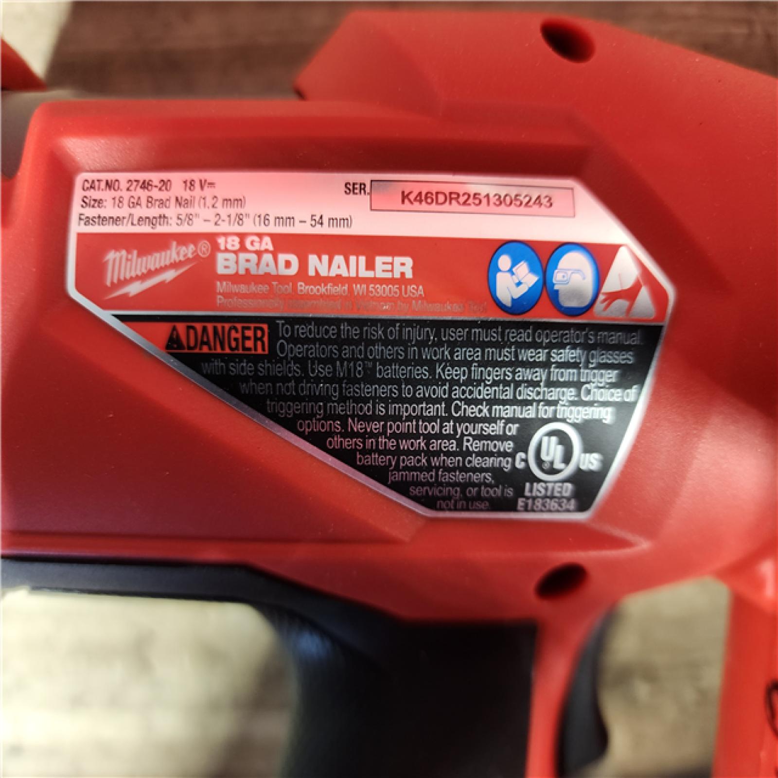 HOUSTON LOCATION - AS-IS Milwaukee FUEL 18-Volt Lithium-Ion Brushless Cordless Gen II 18-Gauge Brad Nailer (Tool-Only)