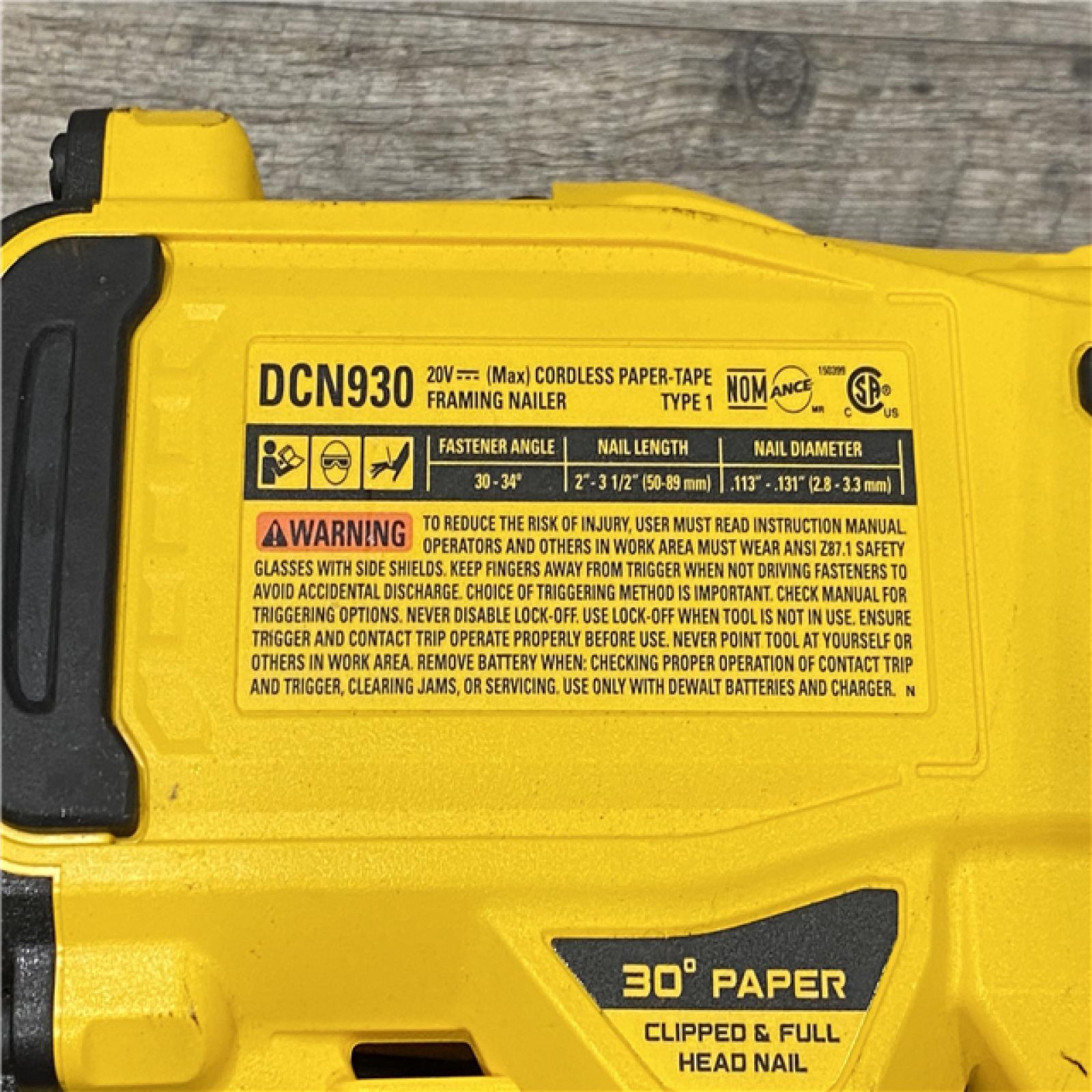 AS-IS DEWALT 20V 30 Degree Cordless Framing Nailer (Tool-Only)