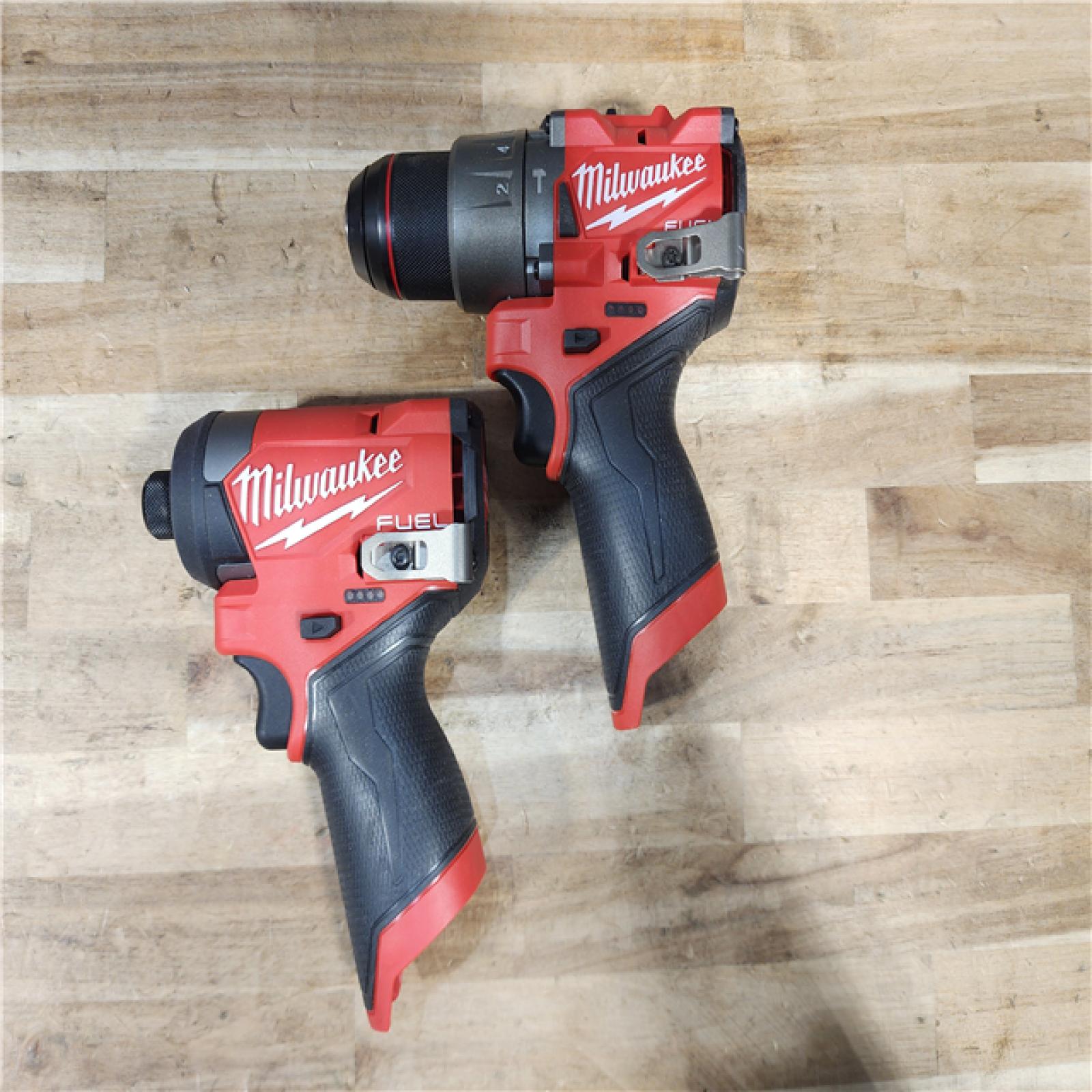 HOUSTON LOCATION - AS-IS Milwaukee FUEL 12-Volt Lithium-Ion Brushless Cordless Hammer Drill and Impact Driver Combo Kit