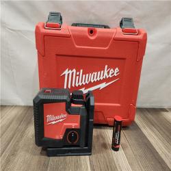 AS-IS- MILWAUKEE 100 Ft. REDLITHIUM Lithium-Ion USB Green Rechargeable Cross Line Laser Level with Charger