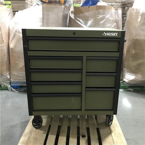 CALIFORNIA AS-IS HUSKY GREEN 8 DRAWER ROLLING TOOL CHEST