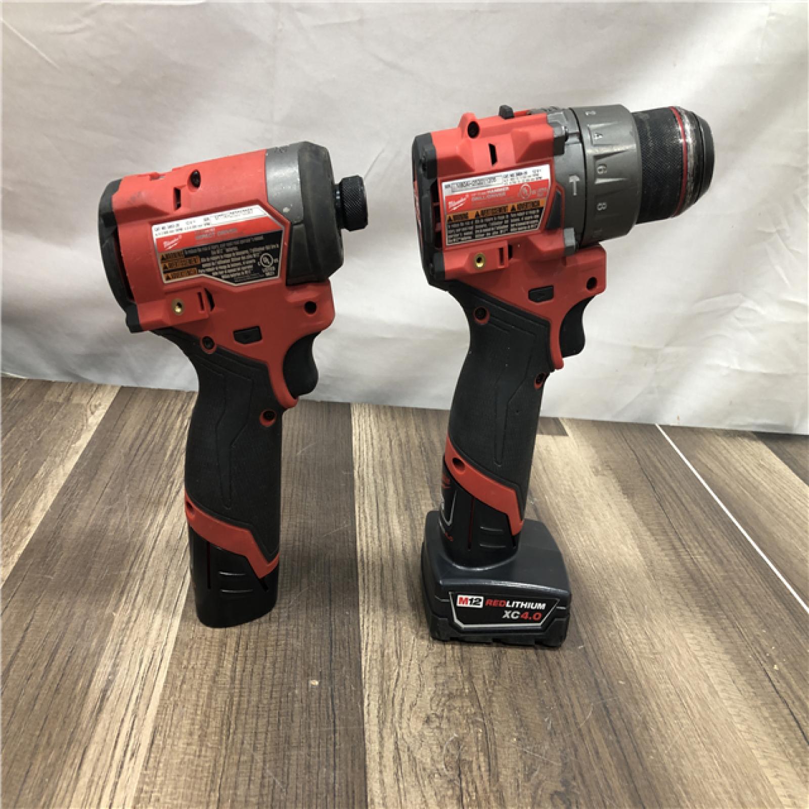AS-IS Milwaukee  FUEL 12-Volt Lithium-Ion Brushless Cordless Hammer Drill and Impact Driver Combo Kit