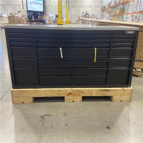 DALLAS LOCATION - Tool Storage 84 in. W x 24 in. D Heavy Duty Mobile Workbench Tool Chest with Stainless Steel Work Top in Matte Black