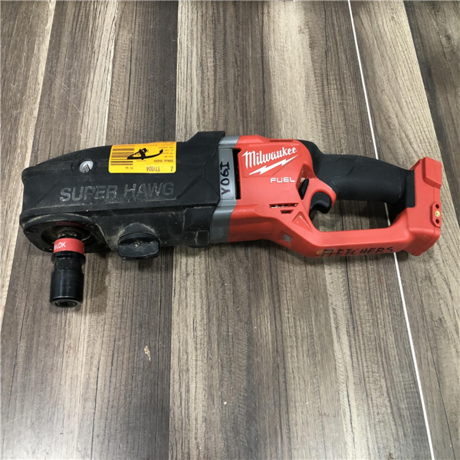 AS-IS Milwaukee FUEL 18V Lithium-Ion Brushless Cordless GEN 2 SUPER HAWG 7/16 in. Right Angle Drill (Tool-Only)