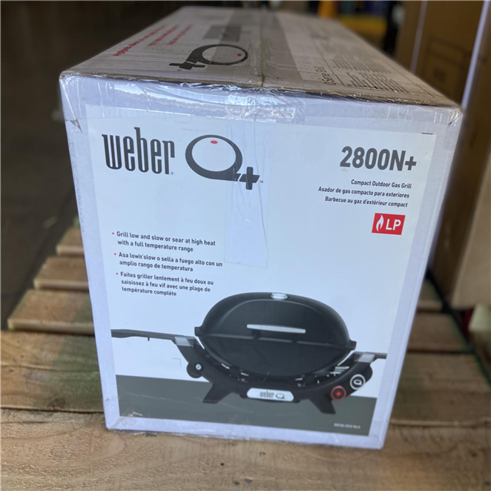 DALLAS LOCATION - Weber Q 2800N+ Portable Liquid Propane Gas Grill in Midnight Black