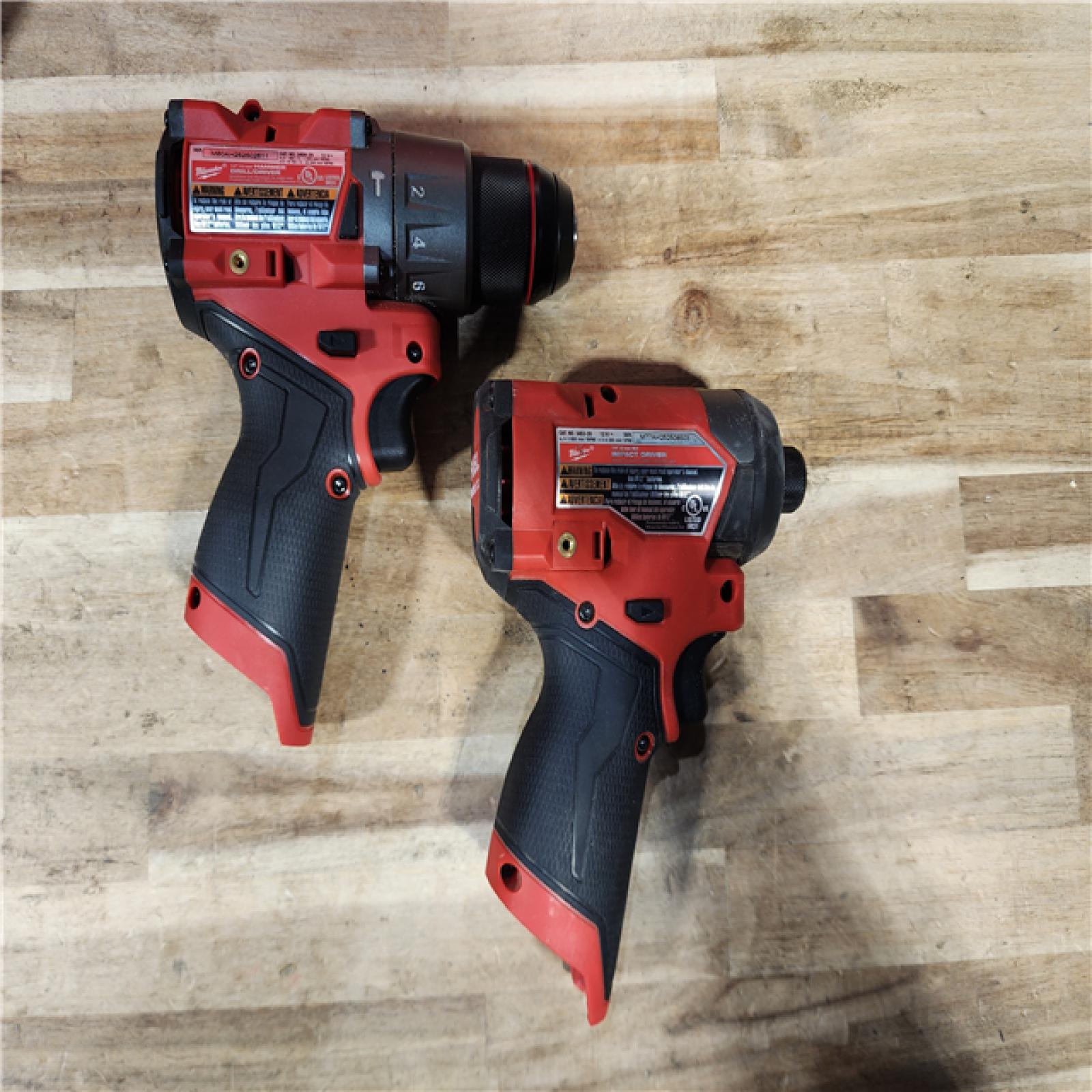 HOUSTON LOCATION - AS-IS Milwaukee FUEL 12-Volt Lithium-Ion Brushless Cordless Hammer Drill and Impact Driver Combo Kit