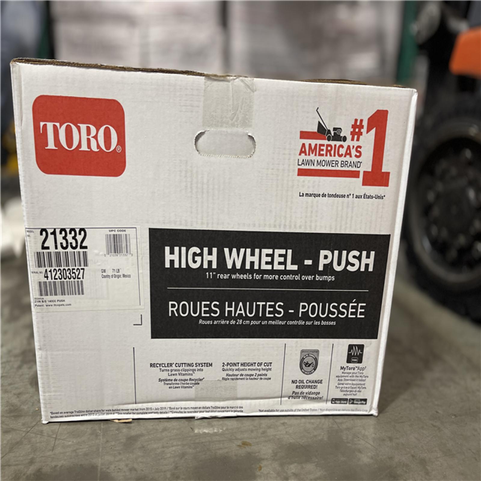NEW! - TORO 21 in. (53cm) Recycler® High Wheel Push Gas Lawn Mower