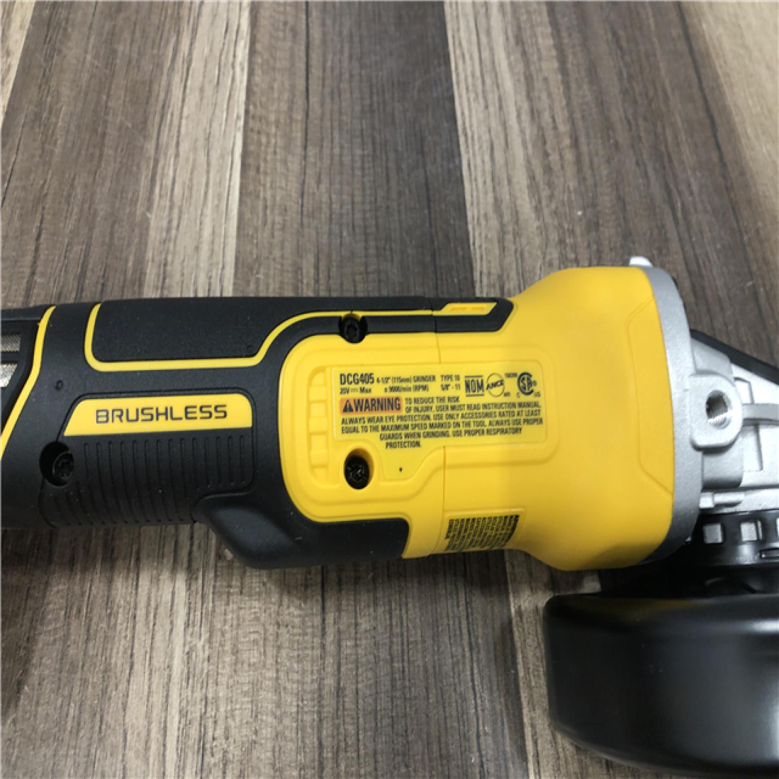 AS-IS DEWALT 20V MAX XR Cordless Brushless 4.5 in. Slide Switch Small Angle Grinder with Kickback Brake (Tool Only)