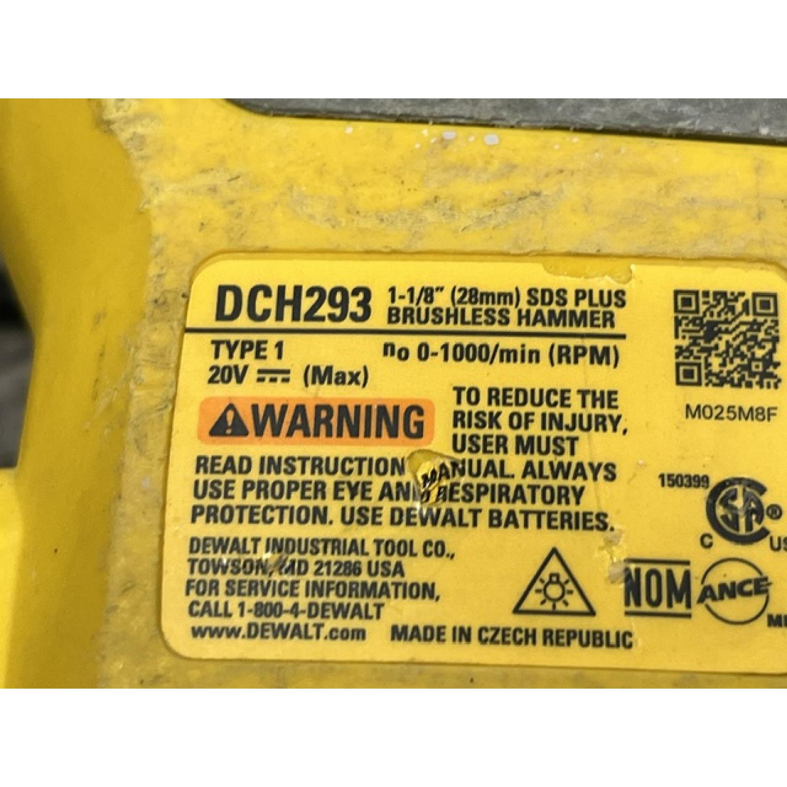 AS-IS DEWALT 20-Volt MAX XR Lithium Ion 1-1/8 in. Cordless SDS-plus Brushless L-Shape Concrete/Masonry Rotary Hammer (Tool-Only)