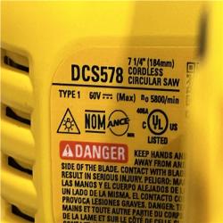 AS-IS DEWALT FLEXVOLT 60V MAX Cordless Brushless 7-1/4 in. Circular Saw with Brake (Tool Only)