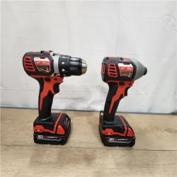 AS-IS- Milwaukee 18V Lithium-Ion Cordless Drill Driver/Impact Driver Combo Kit