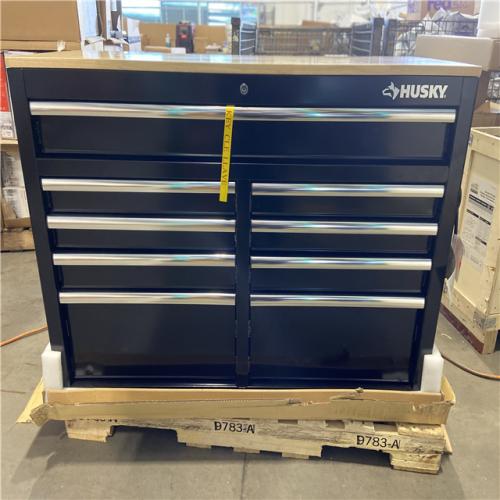 DALLAS LOCATION - Husky Tool Storage 46 in. W x 18 in. D 9-Drawer Mobile Workbench Cabinet in Gloss Black