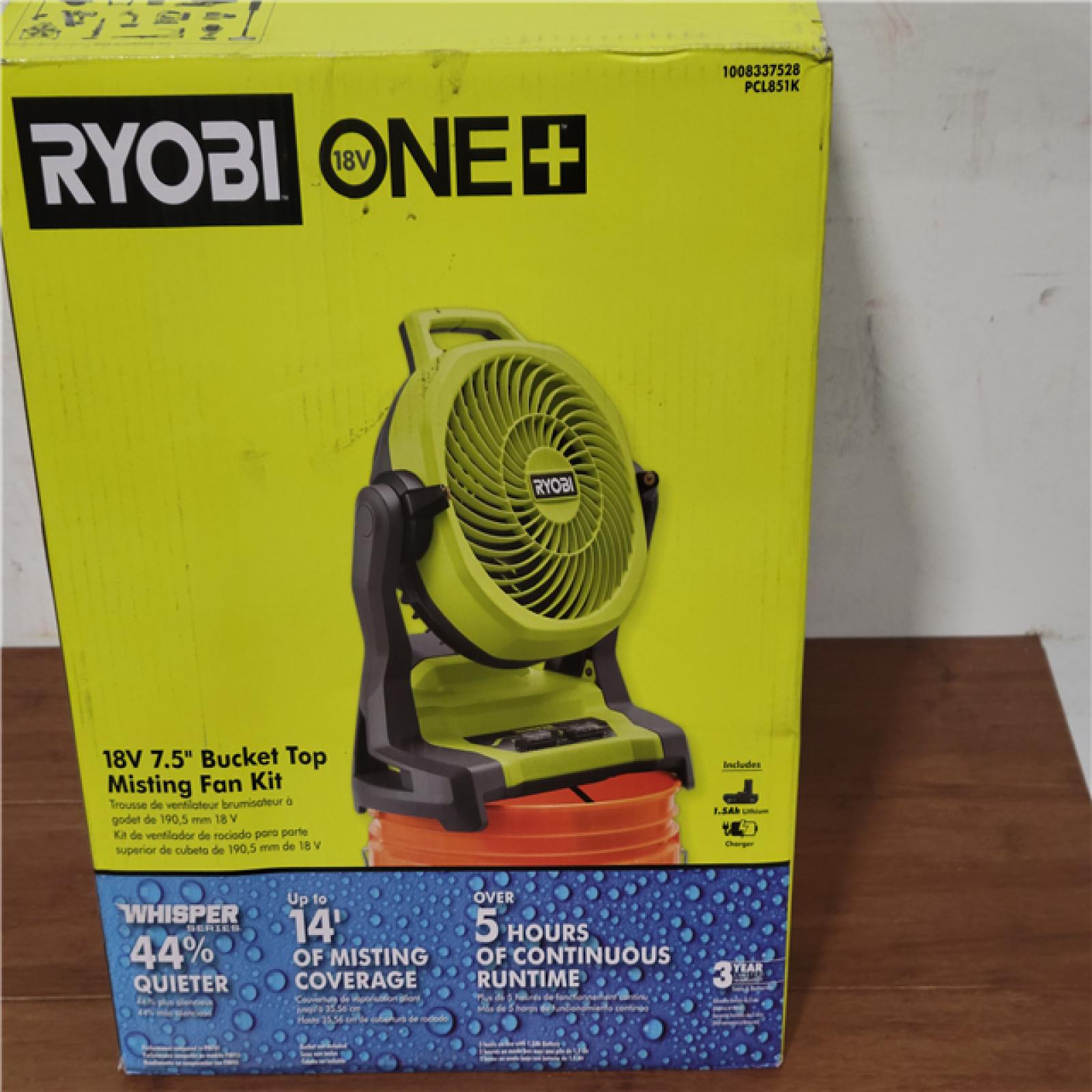 California NEW Ryboi One+ 18V  7.5 Bucket Top Misting Fan