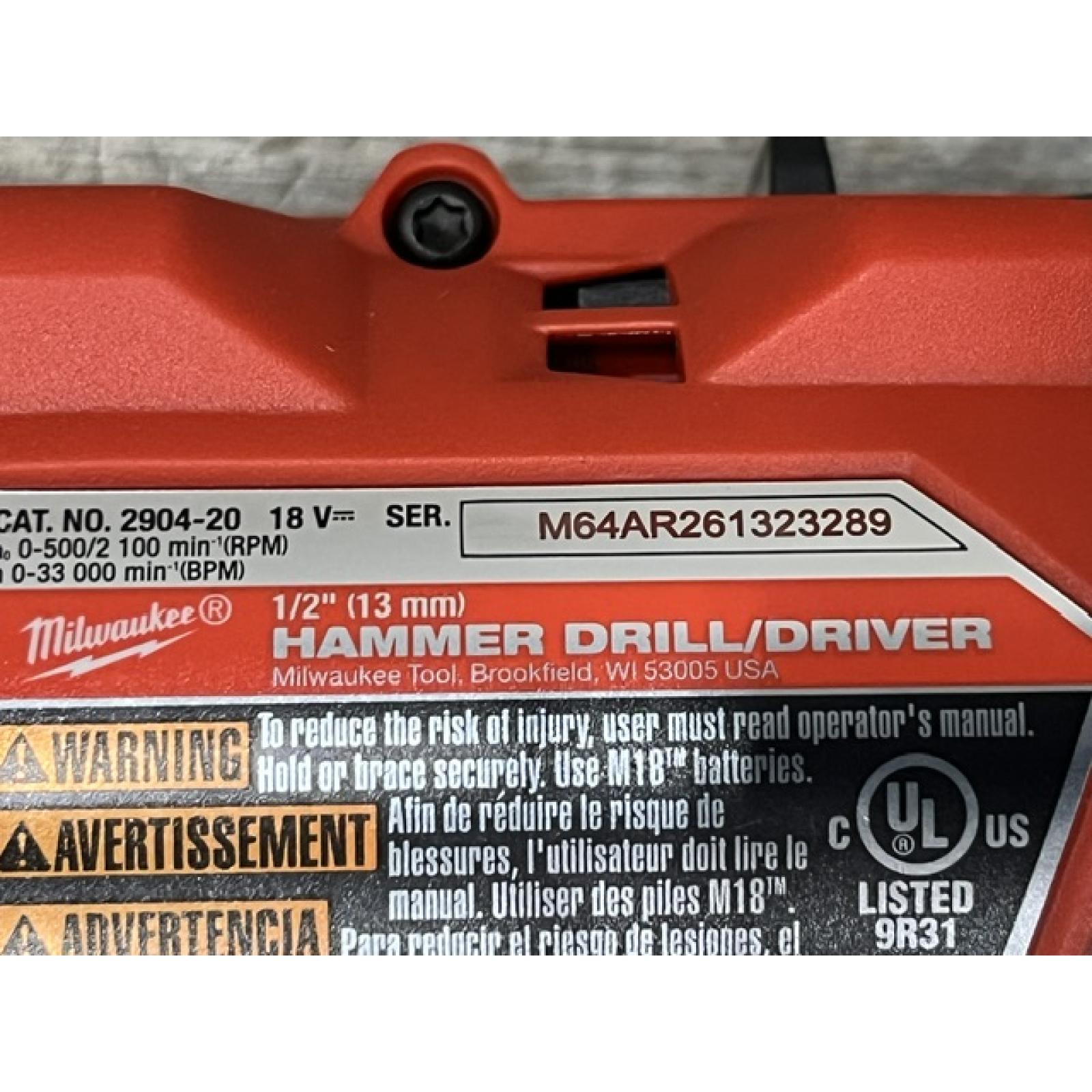 NEW - Milwaukee FUEL 18V Lithium-Ion Brushless Cordless 1/2 in. Hammer Drill/Driver (Tool-Only)