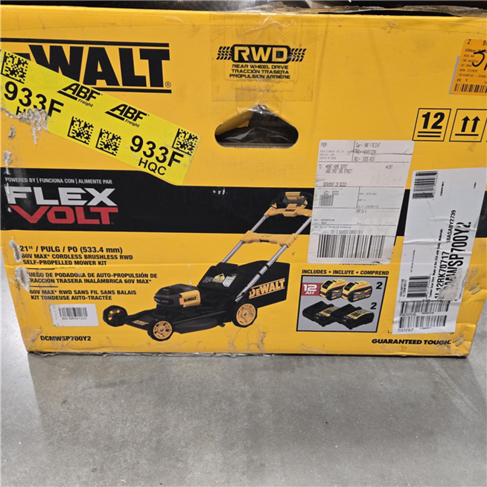 LIKE NEW- FLEXVOLT 2x60V MAX 21 in. Cordless Battery Powered Self Propelled Lawn Mower Kit with  12.0 Ah Batteries and Chargers