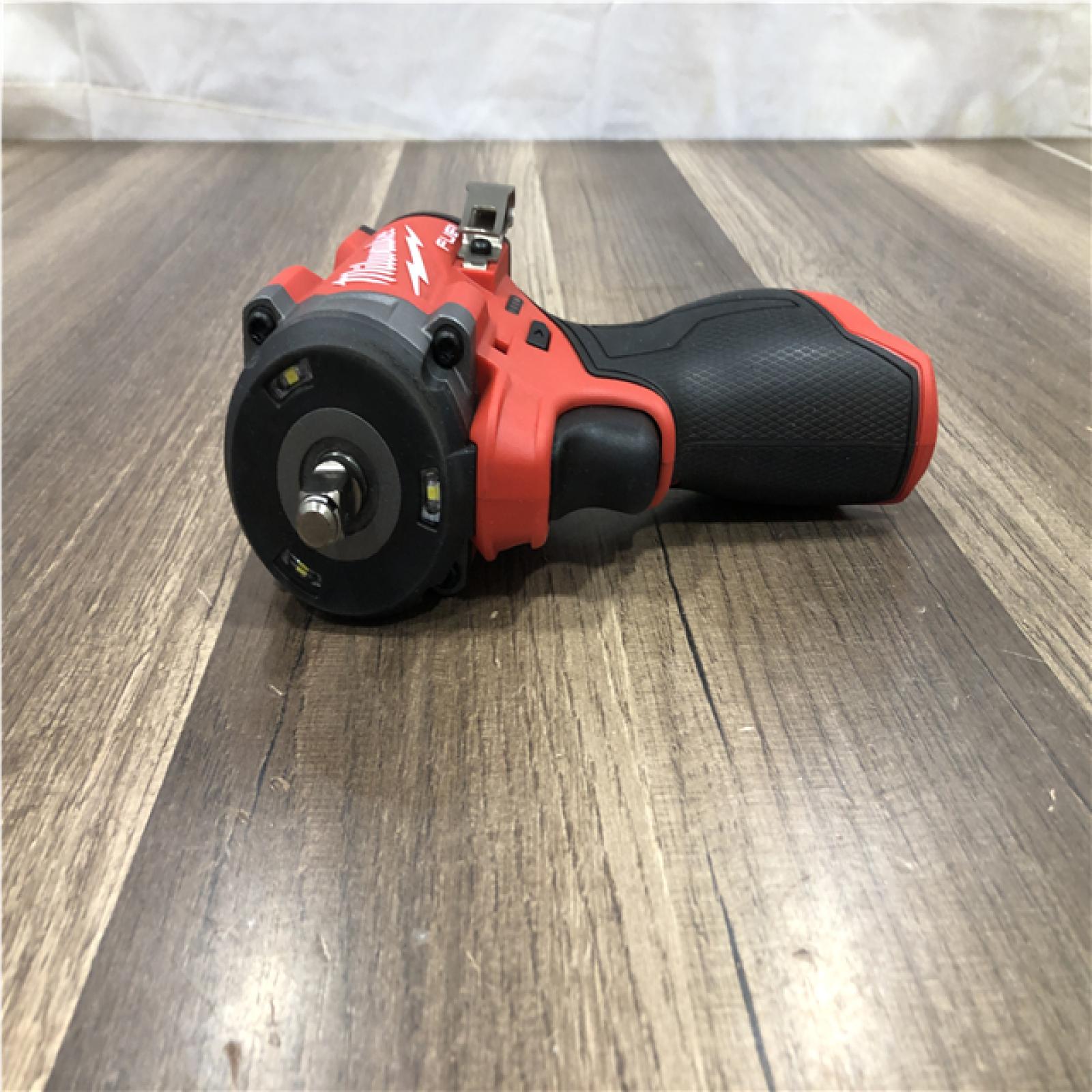AS-IS Milwaukee FUEL 12V Lithium-Ion Brushless Cordless Stubby 3/8 in. Impact Wrench (Tool-Only)
