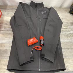 AS-IS Milwaukee Men's Medium 12-Volt Lithium-Ion Cordless Tough Shell Black Heated Jacket Kit