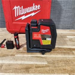 HOUSTON LOCATION - AS - IS Milwaukee 100 ft. REDLITHIUM Lithium-Ion USB Green Rechargeable Cross Line Laser Level with Charger