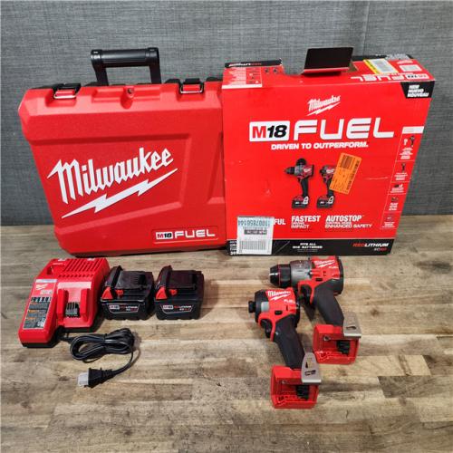 HOUSTON LOCATION - AS-IS (APPEARS LIKE NEW) MILWAUKEE FUEL 18V Lithium-Ion Brushless Cordless Hammer Drill and Impact Driver Combo Kit