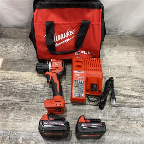 AS-IS Milwaukee 18V Lithium-Ion Brushless Cordless 1/2 in. Compact Hammer Drill/Driver Kit