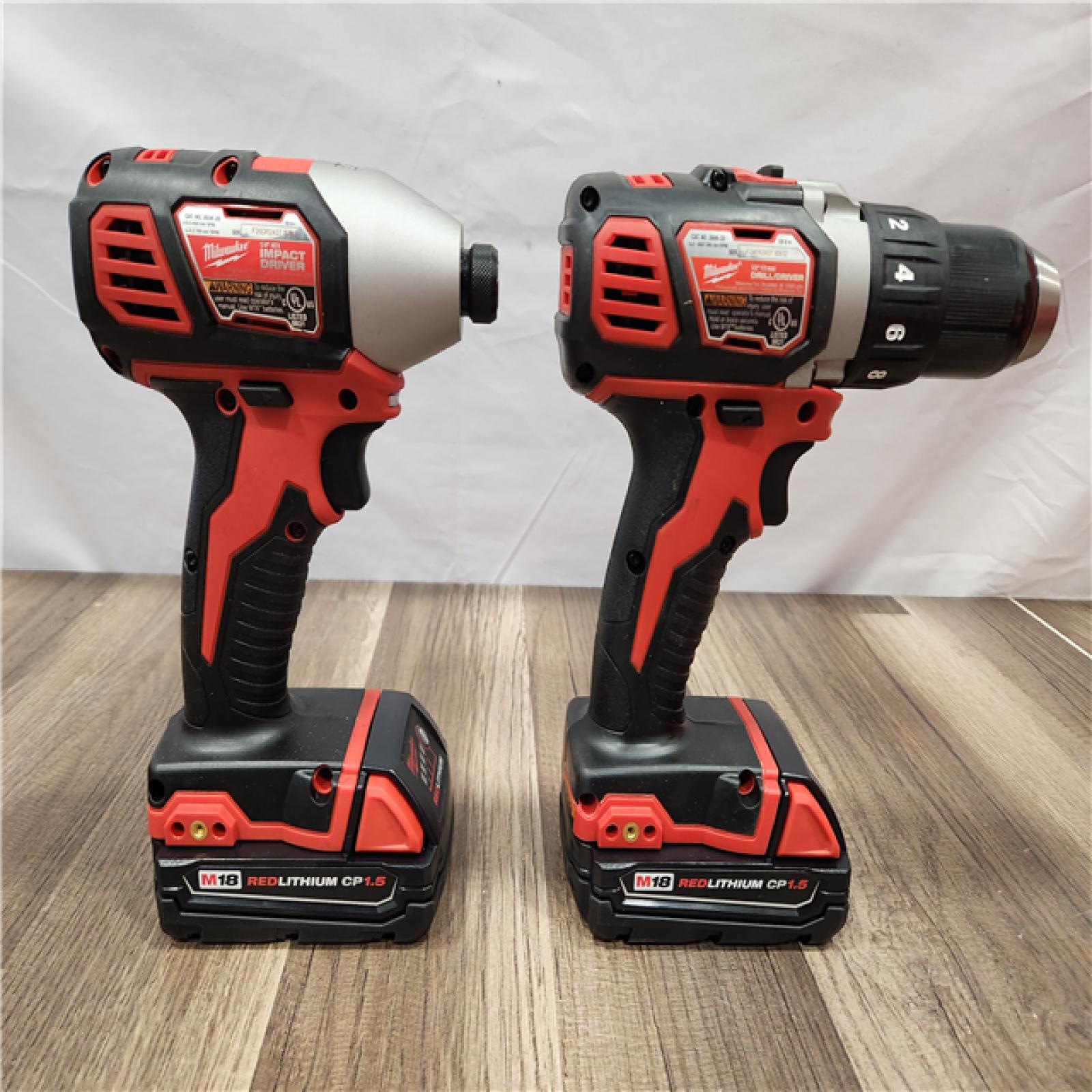 AS-IS- Milwaukee 18V Cordless Brushed 2-Tool Drill/Driver and Impact Driver Kit