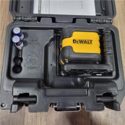 AS-IS DEWALT 55 ft. Green Self-Leveling Cross Line Laser Level with (2) AA Batteries & Case