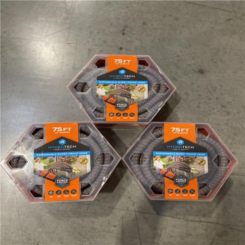 DALLAS LOCATION -NEW! HYDROTECH Standard Expandable 75FT 5/8 DIAMETER Burst-Proof Hose- (3 UNITS)