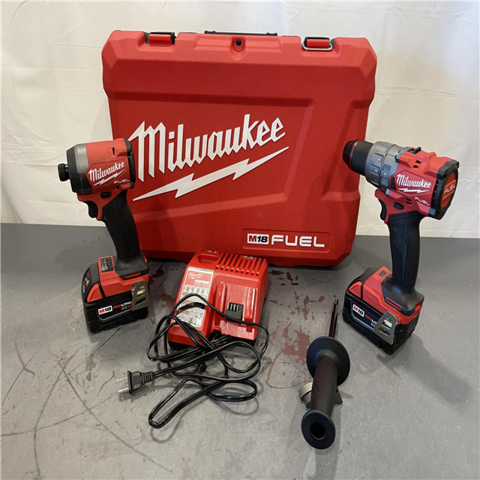 AS-IS - MILWAUKEE FUEL 18V Lithium-Ion Brushless Cordless Hammer Drill and Impact Driver Combo Kit