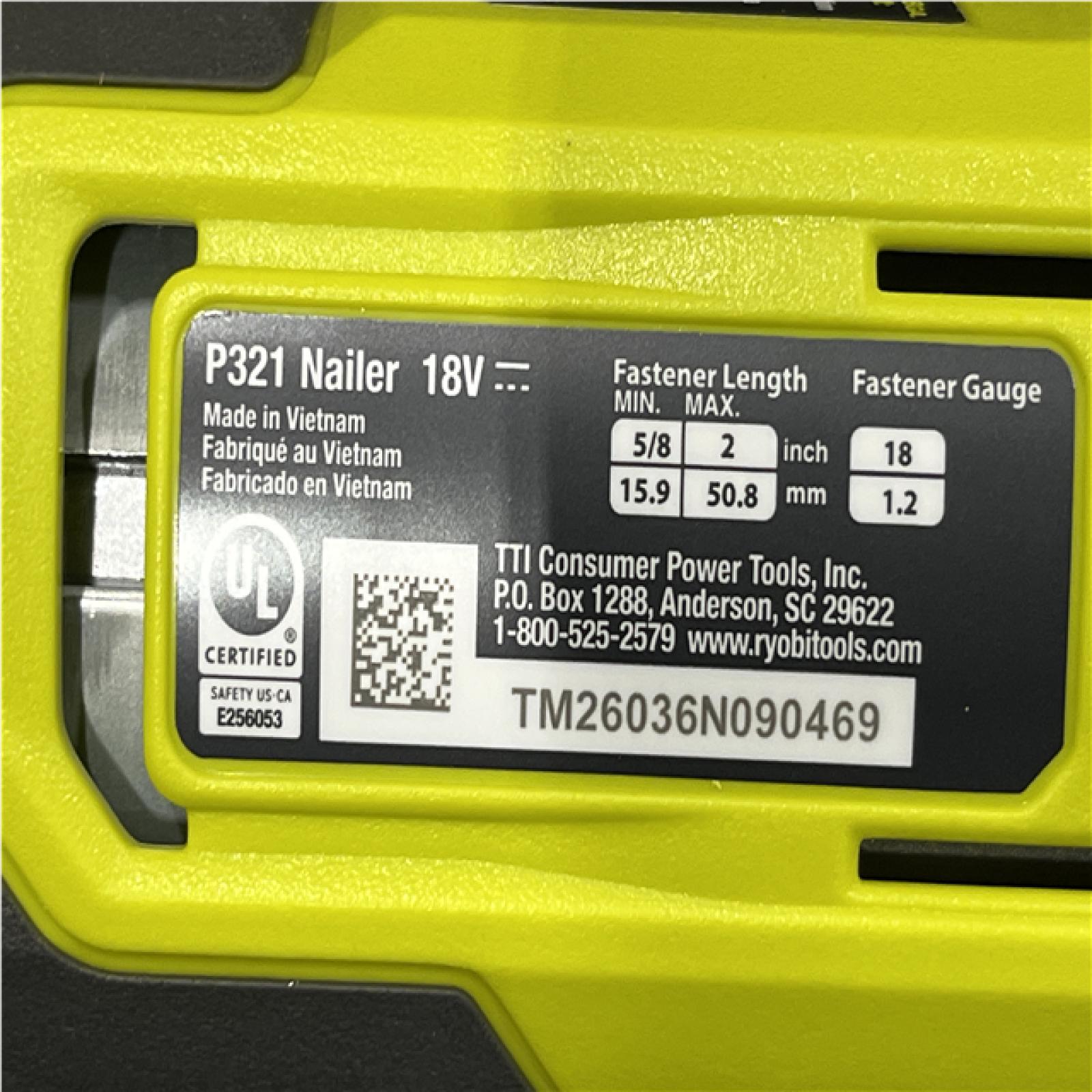 AS-IS RYOBI ONE+ 18V 18-Gauge Cordless AirStrike Brad Nailer (Tool Only)