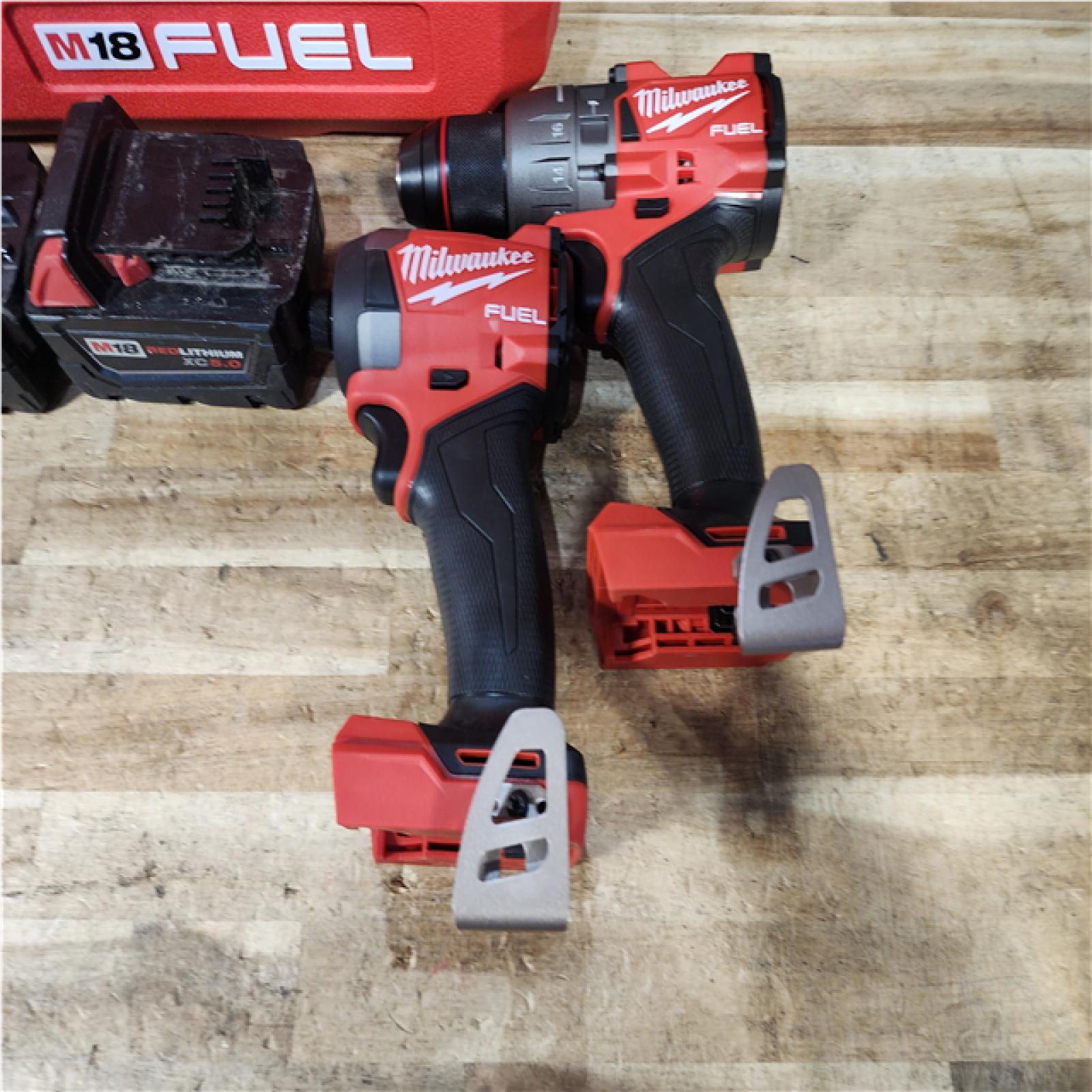 HOUSTON LOCATION - AS - IS Milwaukee FUEL 18V Lithium-Ion Brushless Cordless Hammer Drill and Impact Driver Combo Kit