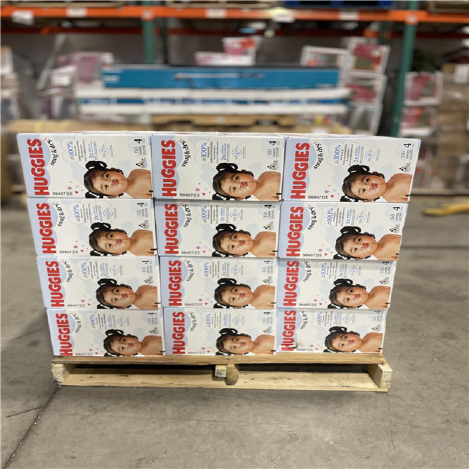 DALLAS LOCATION- NEW!- Huggies 150 Count Size 4 Snug & Dry Baby Diapers (24 UNITS)