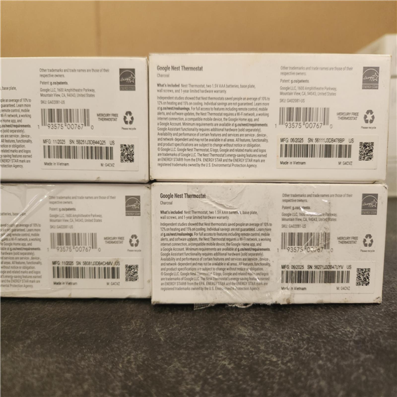 Phoenix AS-IS Google Nest Thermostat - Smart Programmable Wi-Fi Thermostat - (4-Pack)