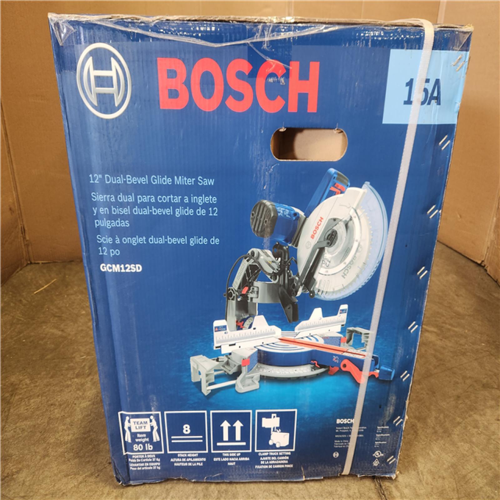 Phoenix NEW Bosch 15 Amp 12 in. Corded Dual-Bevel Sliding Glide Miter Saw with 60 Tooth Saw Blade SEALED